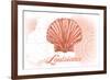 Louisiana - Scallop Shell - Coral - Coastal Icon-Lantern Press-Framed Art Print