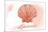 Louisiana - Scallop Shell - Coral - Coastal Icon-Lantern Press-Mounted Art Print