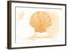 Louisiana - Scallop Shell - Yellow - Coastal Icon-Lantern Press-Framed Art Print