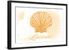 Louisiana - Scallop Shell - Yellow - Coastal Icon-Lantern Press-Framed Art Print