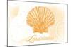 Louisiana - Scallop Shell - Yellow - Coastal Icon-Lantern Press-Mounted Art Print