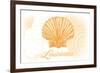 Louisiana - Scallop Shell - Yellow - Coastal Icon-Lantern Press-Framed Art Print