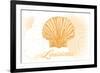 Louisiana - Scallop Shell - Yellow - Coastal Icon-Lantern Press-Framed Art Print