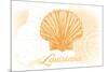 Louisiana - Scallop Shell - Yellow - Coastal Icon-Lantern Press-Mounted Art Print