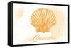 Louisiana - Scallop Shell - Yellow - Coastal Icon-Lantern Press-Framed Stretched Canvas