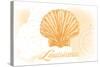 Louisiana - Scallop Shell - Yellow - Coastal Icon-Lantern Press-Stretched Canvas