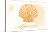 Louisiana - Scallop Shell - Yellow - Coastal Icon-Lantern Press-Stretched Canvas