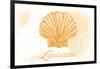 Louisiana - Scallop Shell - Yellow - Coastal Icon-Lantern Press-Framed Art Print