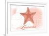 Louisiana - Starfish - Coral - Coastal Icon-Lantern Press-Framed Premium Giclee Print