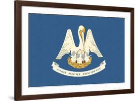 Louisiana State Flag-Lantern Press-Framed Premium Giclee Print