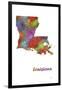 Louisiana State Map 1-Marlene Watson-Framed Giclee Print