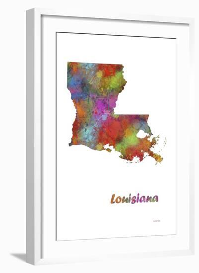 Louisiana State Map 1-Marlene Watson-Framed Giclee Print