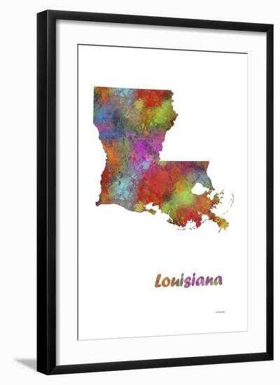 Louisiana State Map 1-Marlene Watson-Framed Giclee Print