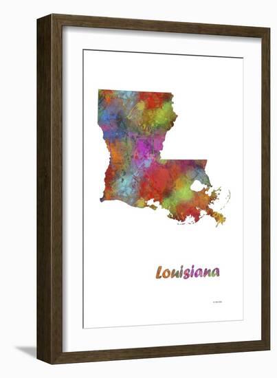 Louisiana State Map 1-Marlene Watson-Framed Giclee Print