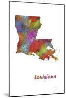 Louisiana State Map 1-Marlene Watson-Mounted Giclee Print