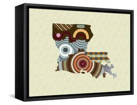 Louisiana State Map-Lanre Adefioye-Framed Stretched Canvas