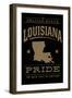 Louisiana State Pride - Gold on Black-Lantern Press-Framed Art Print