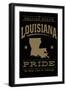 Louisiana State Pride - Gold on Black-Lantern Press-Framed Art Print