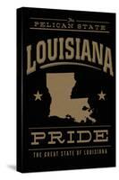 Louisiana State Pride - Gold on Black-Lantern Press-Stretched Canvas