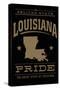 Louisiana State Pride - Gold on Black-Lantern Press-Stretched Canvas