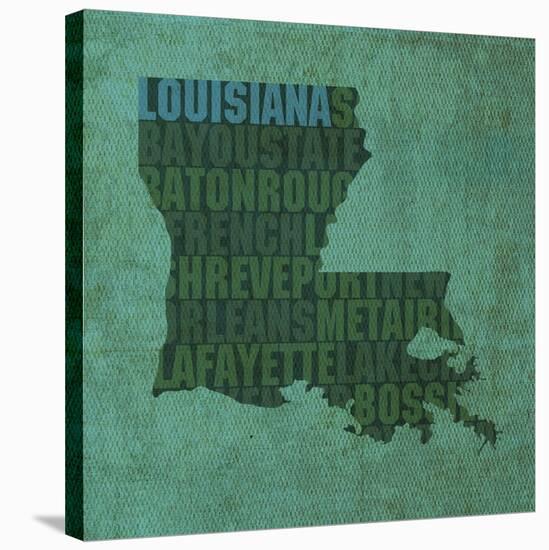 Louisiana State Words-David Bowman-Stretched Canvas