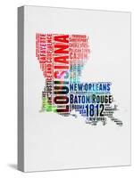 Louisiana Watercolor Word Cloud-NaxArt-Stretched Canvas