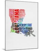 Louisiana Watercolor Word Cloud-NaxArt-Mounted Art Print