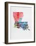 Louisiana Watercolor Word Cloud-NaxArt-Framed Art Print