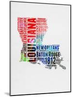 Louisiana Watercolor Word Cloud-NaxArt-Mounted Art Print