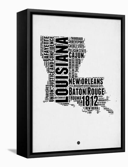 Louisiana Word Cloud 2-NaxArt-Framed Stretched Canvas