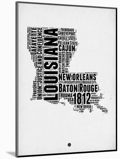 Louisiana Word Cloud 2-NaxArt-Mounted Art Print