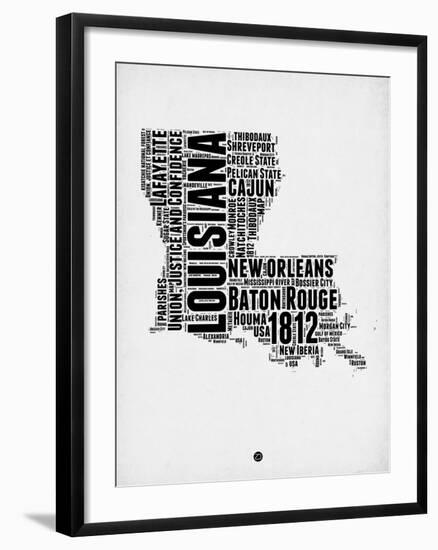 Louisiana Word Cloud 2-NaxArt-Framed Art Print