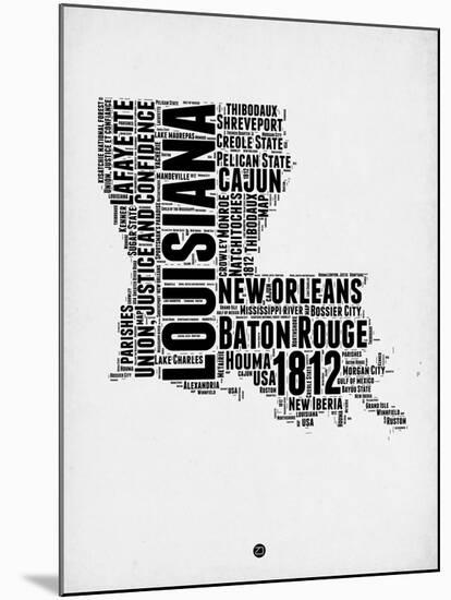 Louisiana Word Cloud 2-NaxArt-Mounted Art Print