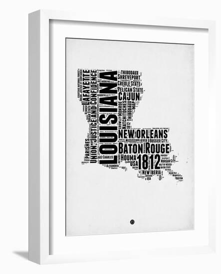 Louisiana Word Cloud 2-NaxArt-Framed Art Print