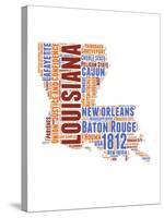 Louisiana Word Cloud Map-NaxArt-Stretched Canvas