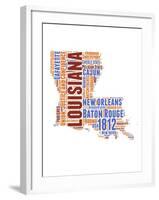 Louisiana Word Cloud Map-NaxArt-Framed Art Print