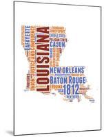 Louisiana Word Cloud Map-NaxArt-Mounted Art Print
