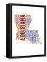 Louisiana Word Cloud Map-NaxArt-Framed Stretched Canvas