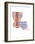 Louisiana Word Cloud Map-NaxArt-Framed Art Print