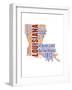 Louisiana Word Cloud Map-NaxArt-Framed Art Print