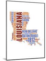 Louisiana Word Cloud Map-NaxArt-Mounted Art Print