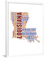 Louisiana Word Cloud Map-NaxArt-Framed Art Print