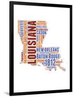 Louisiana Word Cloud Map-NaxArt-Framed Art Print