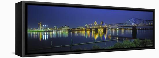 Louisville and Ohio River, Kentucky, USA-Walter Bibikow-Framed Stretched Canvas