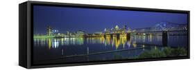 Louisville and Ohio River, Kentucky, USA-Walter Bibikow-Framed Stretched Canvas