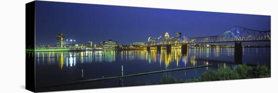 Louisville and Ohio River, Kentucky, USA-Walter Bibikow-Stretched Canvas