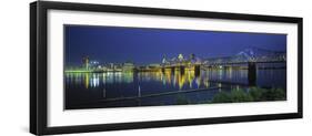 Louisville and Ohio River, Kentucky, USA-Walter Bibikow-Framed Photographic Print