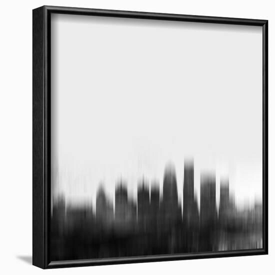 Louisville City Skyline - Black-NaxArt-Framed Art Print