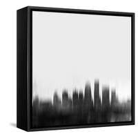 Louisville City Skyline - Black-NaxArt-Framed Stretched Canvas