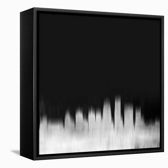 Louisville City Skyline - White-NaxArt-Framed Stretched Canvas